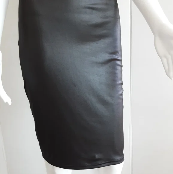 BLACK BODYCON T-SHIRT DRESS SZ M (8/10) - Picture 3 of 7